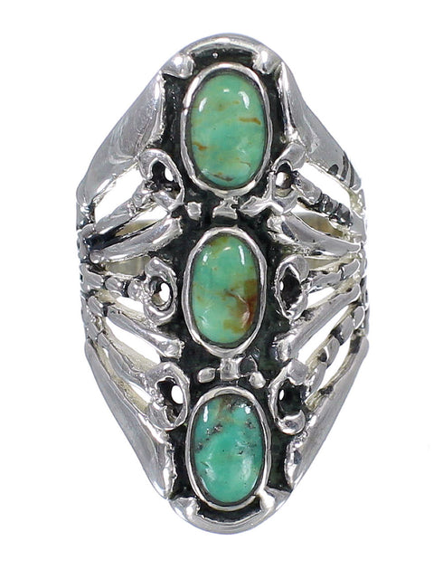 Turquoise Jewelry Authentic Sterling Silver Southwest Ring Size 8-1/4 VX62378